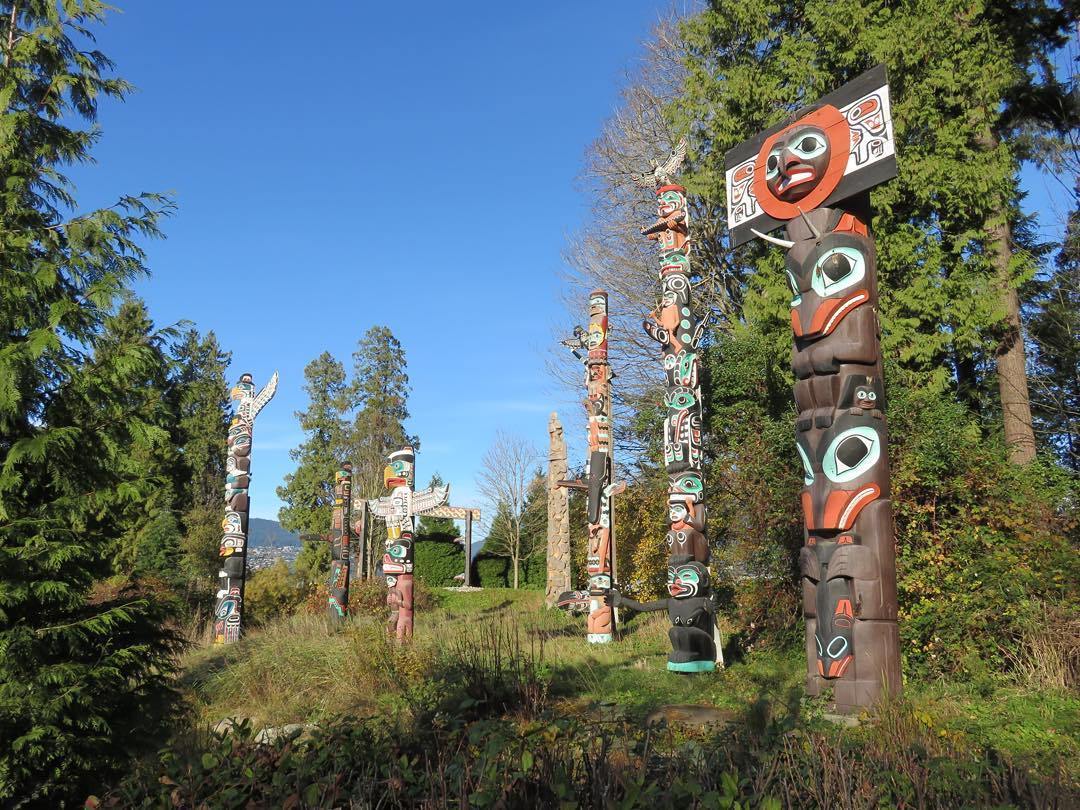 Totem Poles in Stanley Park, Vancouver.